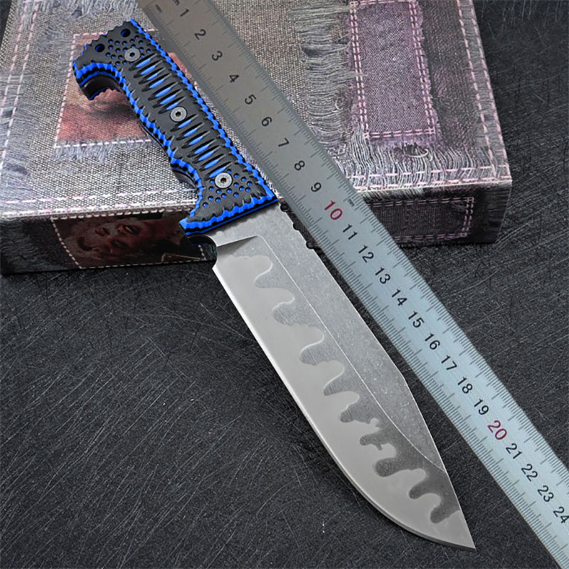 Special Offer M8 Strong Survival Straight Knife Z-wear Stone Wash Drop Point Blade Full Tang G10 Handle Outdoor Fixed Blade Tactical Knives with Kydex