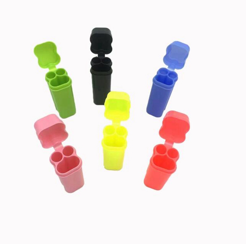 Latest Colorful Plastic Double Cigarette Lighter Stash Case Portable Innovative Multifunctional Storage Box Dry Herb Tobacco Preroll Rolling Cigar Container