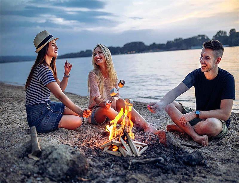 Partihandel 32 tum utdragbar marshmallow rostning pinnar bbq verktyg rostfritt stål utdragbar grillgaffel smores spett majshållare för camping