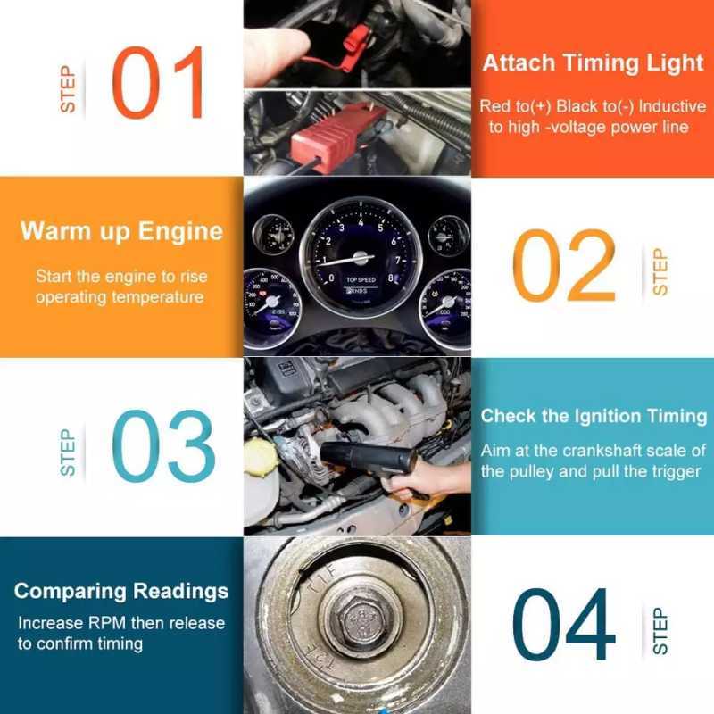 New Lgnition Timing Light Car Styling for Car Motorcycle Marine Tl-122 Strobe Lamp Inductive Petrol Engine 12V