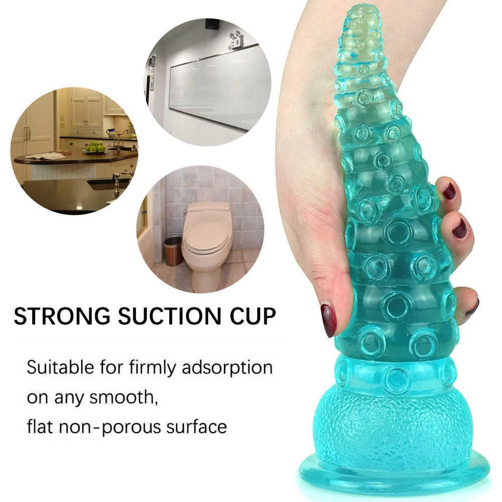 Vibradores Realista Pulpo Tentáculo Dildo Enorme Juguete Anal Suave Saludable PVC Monstruo Sexo para Mujeres Lesbianas con Ventosa Producto Adulto 1120