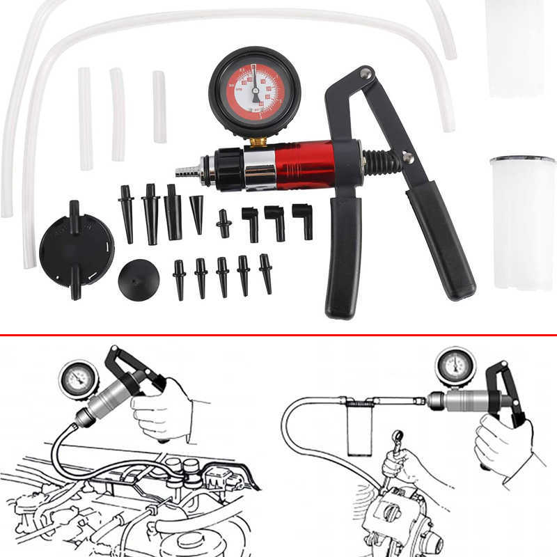 새로운 핸드 홀드 진공 펌프 테스터 세트 진공 게이지 및 브레이크 블리더 키트 자동차 자동차 진단-툴 용 