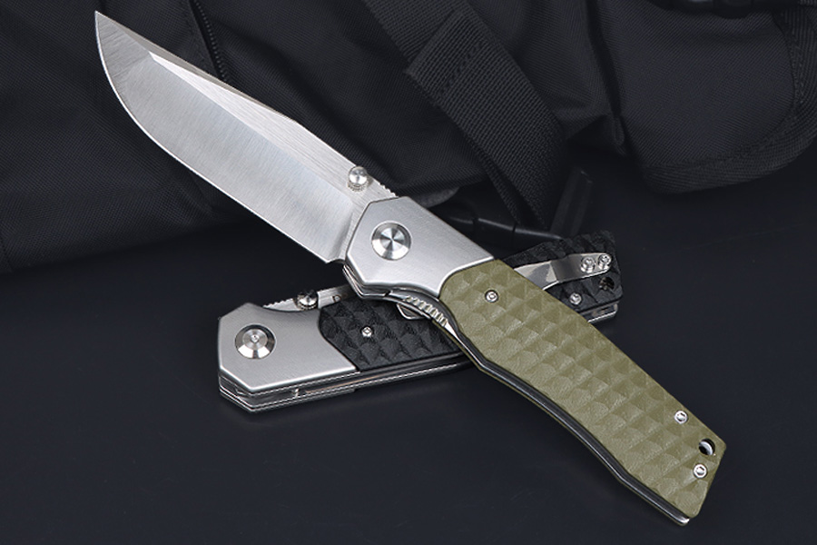 Специальное предложение M6718 Сильный складной нож D2 D2 Satin Point Blade G10 с ручкой из нержавеющей стали Шаровой подшипник быстро открытые карманные ножи EDC 2 цвета ручки