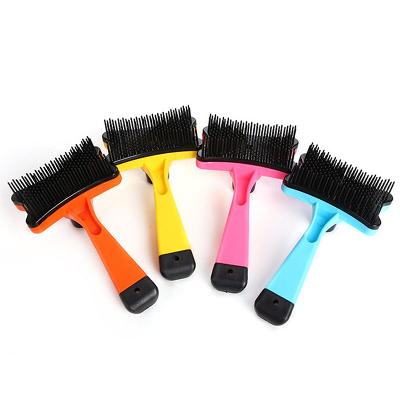 Dog Brush Cat Grooming Brush Self Cleaning Static Free Massage Comb Stable Thicker Bristles Pet Supplies To Remove Loose Fur
