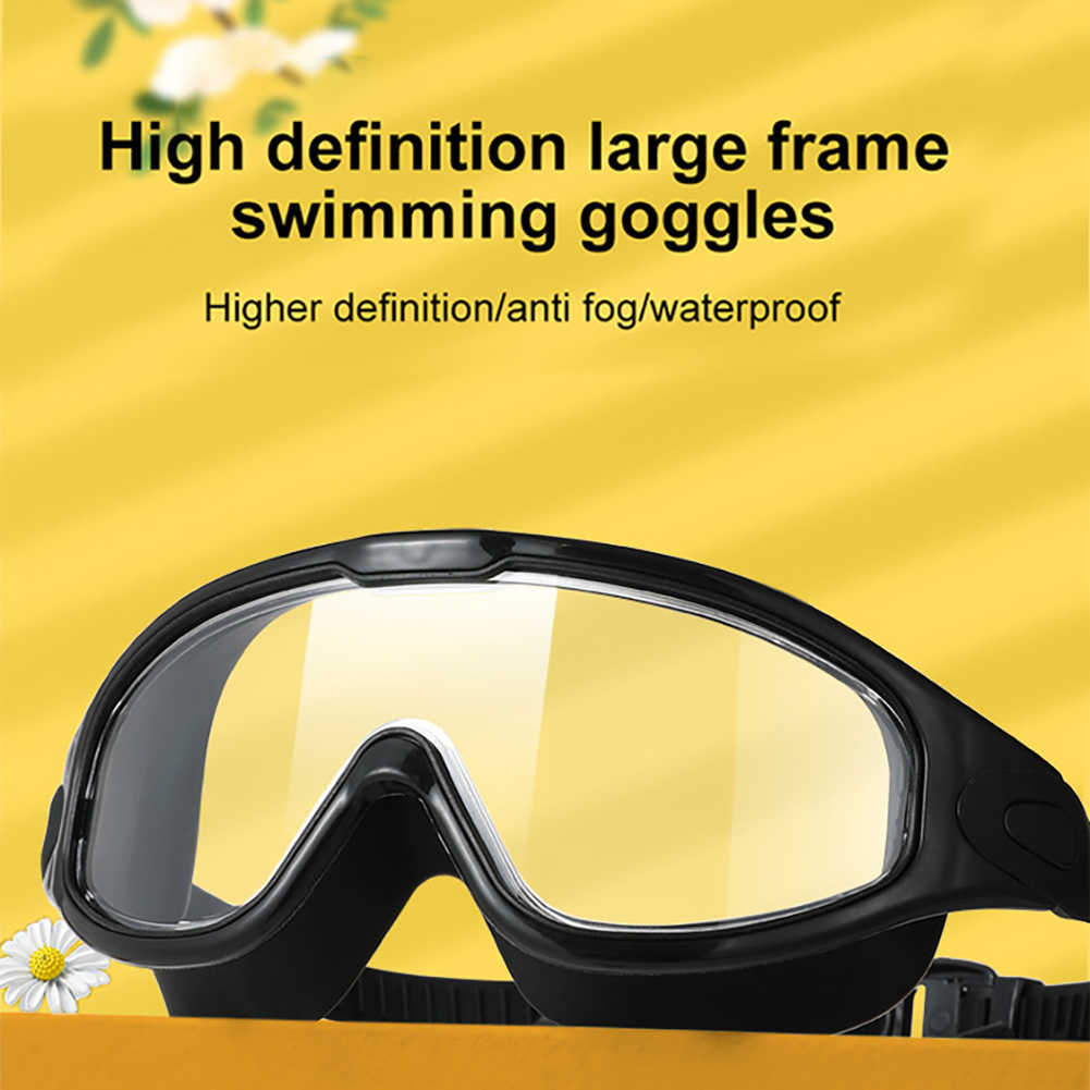 Gafas Gafas de natación de luz plana Antivaho Snorkeling Buceo Gafas de natación Recubrimiento Gafas de montura grande Adultos Hombres Mujeres para deportes acuáticos P230516