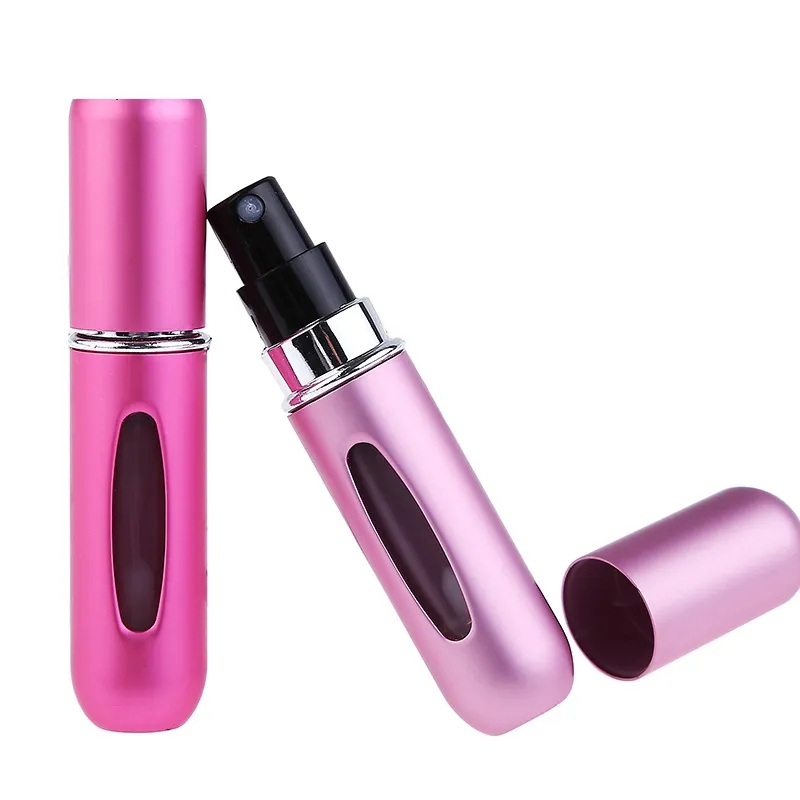 En gros 5ML rechargeable parfum vaporisateur bouteille en aluminium vaporisateur atomiseur portable voyage cosmétique conteneur parfums bouteilles 12 couleurs