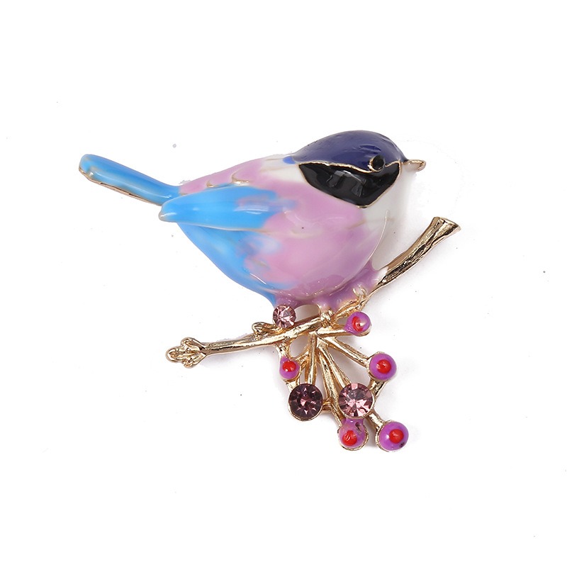 Simple Design Alloy Oil-dripping Bird Brooch Fashion Personality Animal Corsage Men Women Pin Clothing Jewelry Gift