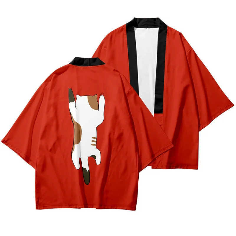 القمصان الرجال K-ON! Hirasawa yui haori cloak t-shirt cosplay anime t Shirt Polyester Tees Tops J230516