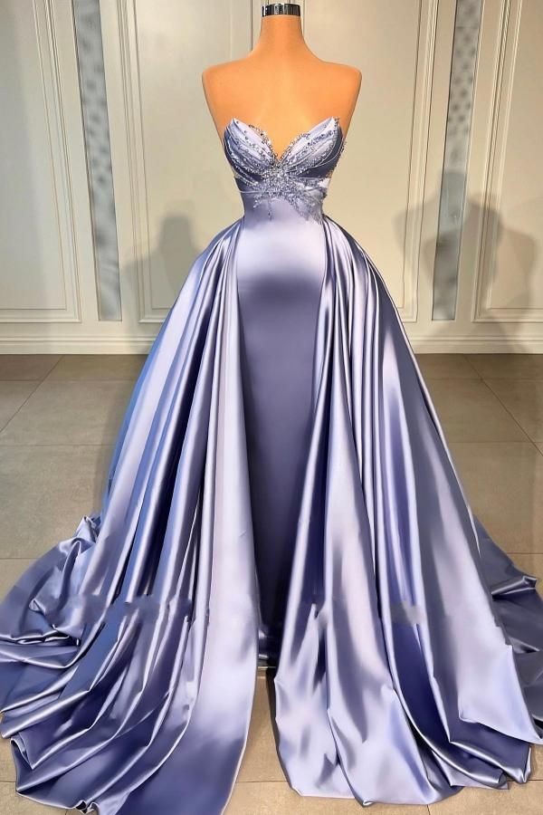 Luxury Dubai Arabic Mermaid Evening Dresses Sweetheart Beadings Long Train Formal Evening Party Dress Prom Birthday Pageant Celebrity Special Occasion Gowns