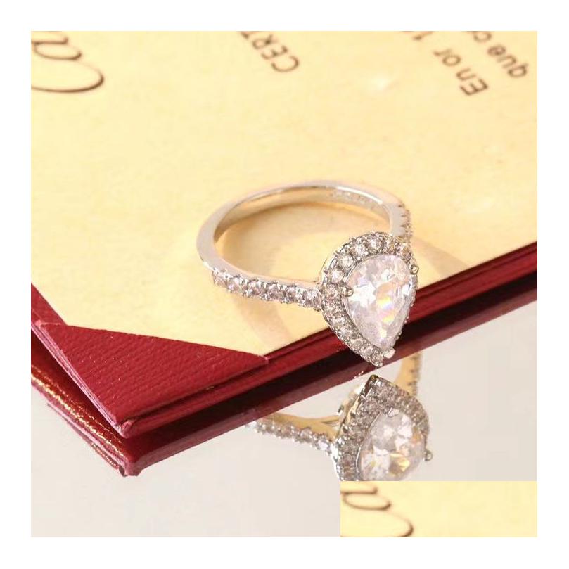 Anelli di banda designer Ring Luxurys Love Luxury Designer Jewelry Classic Big Diamond Lovers Gilfts Delivery Delive Dhkii molto bello