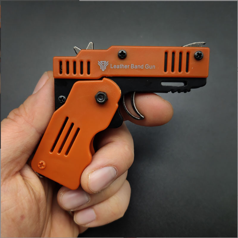 It is possible to use the M1 mini pendant folding rubber band gun with keychain alloy plastic for toy soft bullets between the ages of 8 and 55