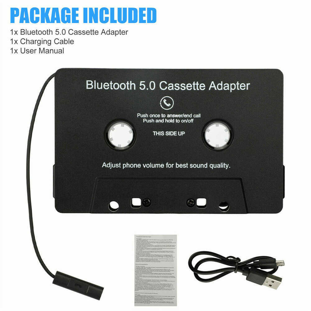 Nieuwe auto Bluetooth 5.0 Tape Cassette Audio Aux -adapter met microfoon 6H Muziektijd 168H Standby -smartphone Cassetteadapter