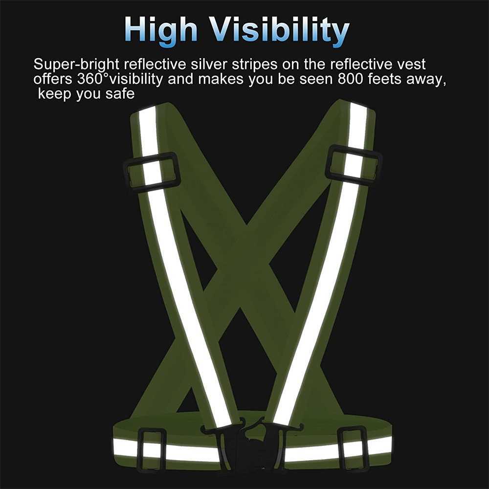 New Reflective Straps Night Work Security Running Cycling Safety Reflective Vest High Visibility Reflective Safety Jacket