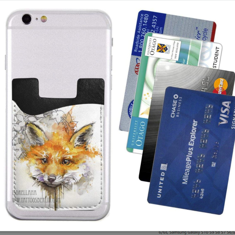 昇華カードホルダーPUレザー携帯電話バックステッカー接着剤の白い空白のマネーポケットクレジットカードはクリスマスギフト卸売GGをカバーしています