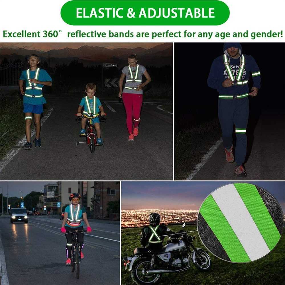 New Reflective Straps Night Work Security Running Cycling Safety Reflective Vest High Visibility Reflective Safety Jacket
