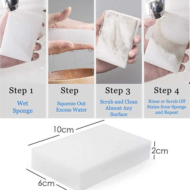 Nieuwe witte spons Eraser Car Wash Melamine Sponge Cleaner Multifunctionele auto Keuken Badkamer Reinigingsgereedschap 100*60*20mm