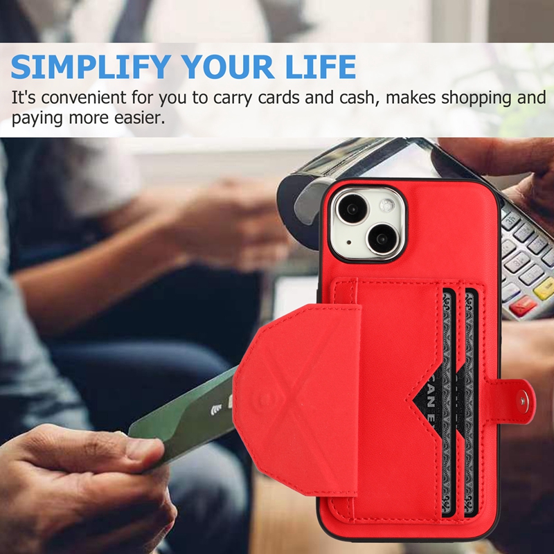 Card Pack Wallet Leather Cases For iPhone 15 14 Plus 13 Pro Max 12 11 XR XS X 8 6 7 Fashion Credit ID Card Slot Pocket Holder Flip Cover Shockproof Kickstand Holder Pouch