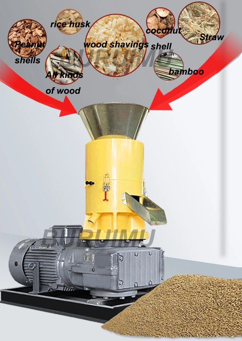 Máquina de pellets de carbón de aserrín de madera Molino de pellets de biomasa Pelletizador de desechos agrícolas Granulador de paja de maíz