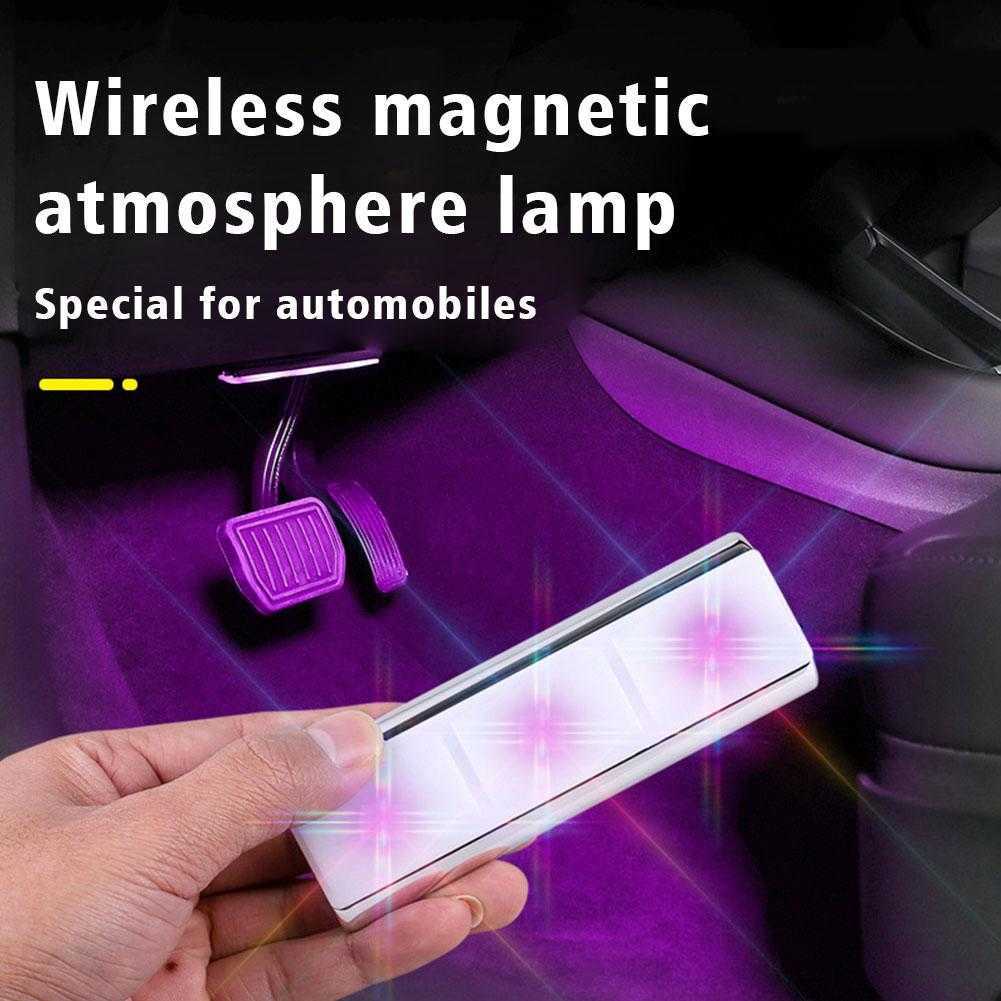 Ny bilatmosfärslampa Auto Interiör Lätt strip laddning Portabel RGB LED USB Wireless Remote Music Control Dekorativ lampa