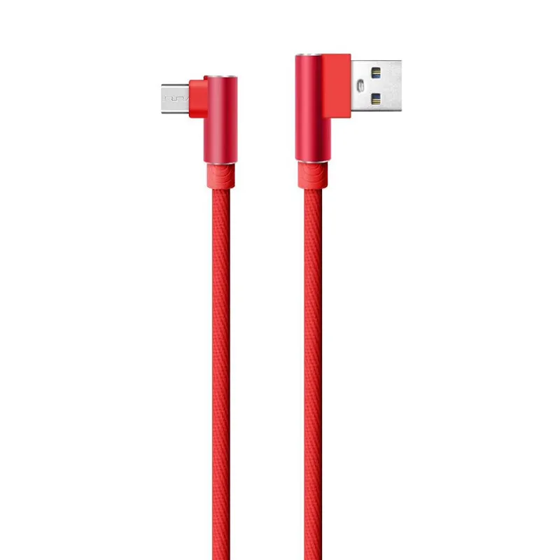 90 Degree Right Angle Type C cables Micro USB Cable Fast Charging  Cord Wire 1m/3ft Universal for Android cable
