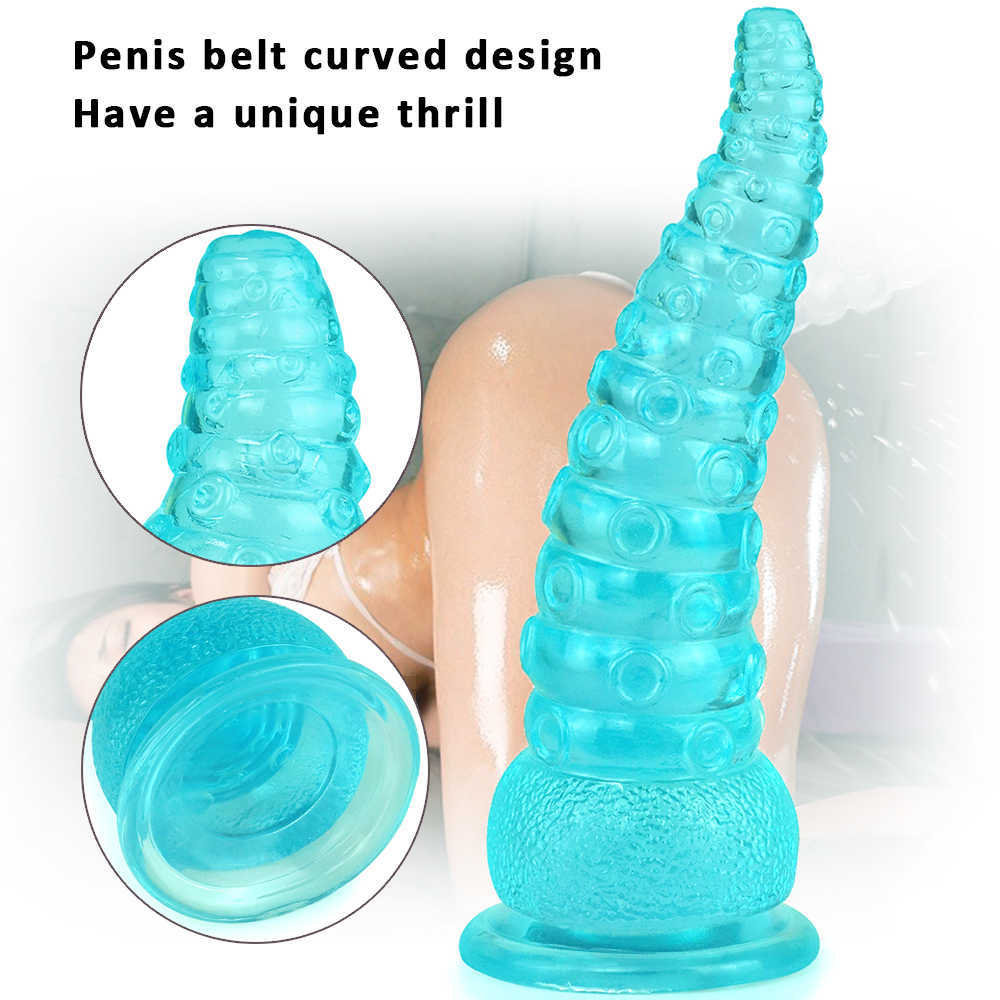 Vibradores Realista Pulpo Tentáculo Dildo Enorme Juguete Anal Suave Saludable PVC Monstruo Sexo para Mujeres Lesbianas con Ventosa Producto Adulto 1120