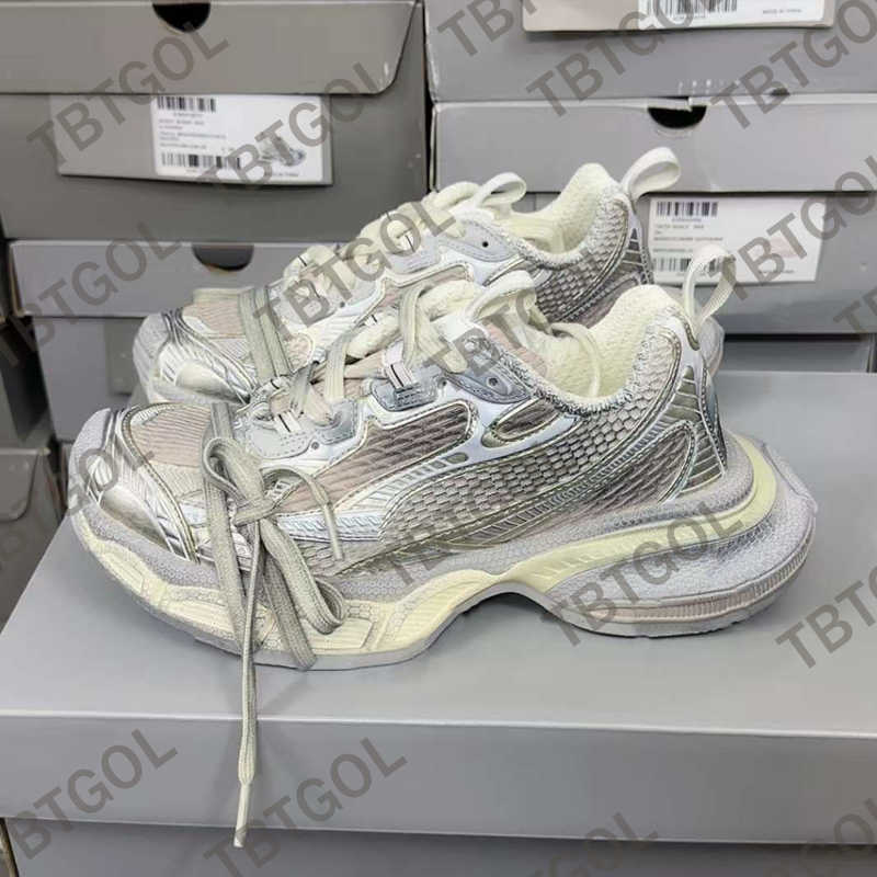 المصمم 3XL Mesh Pane Sneakers رجال مدربون عاكس ريترو تتبع النساء أحذية غير رسمية شبكات مريحة مريحة أربطة الحذاء مع مربع NO443