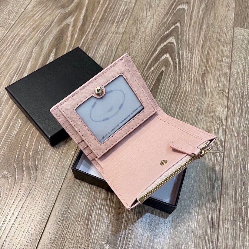 Designer Brieftasche Luxuskartenhalter Herren Brieftasche Frauen Brieftaschen kleine Brieftasche Fashion Pink Wallet Mini Wallet Cowhide Leder P259H
