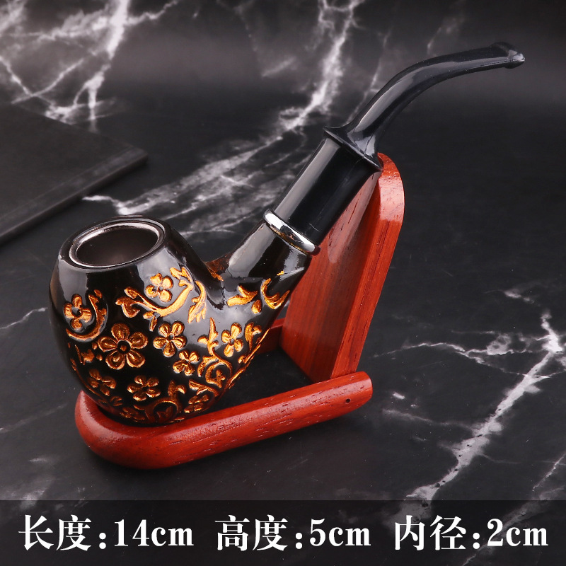 Smoking Pipes Detachable cleaning resin filter cigarette holder, wooden pipe