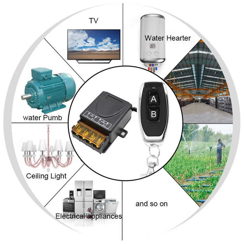 Nouveau 433MHz 220V 30A interrupteur de commande à distance pompe à eau usine moteur LED télécommande émetteur pour appareil électrique marche/arrêt