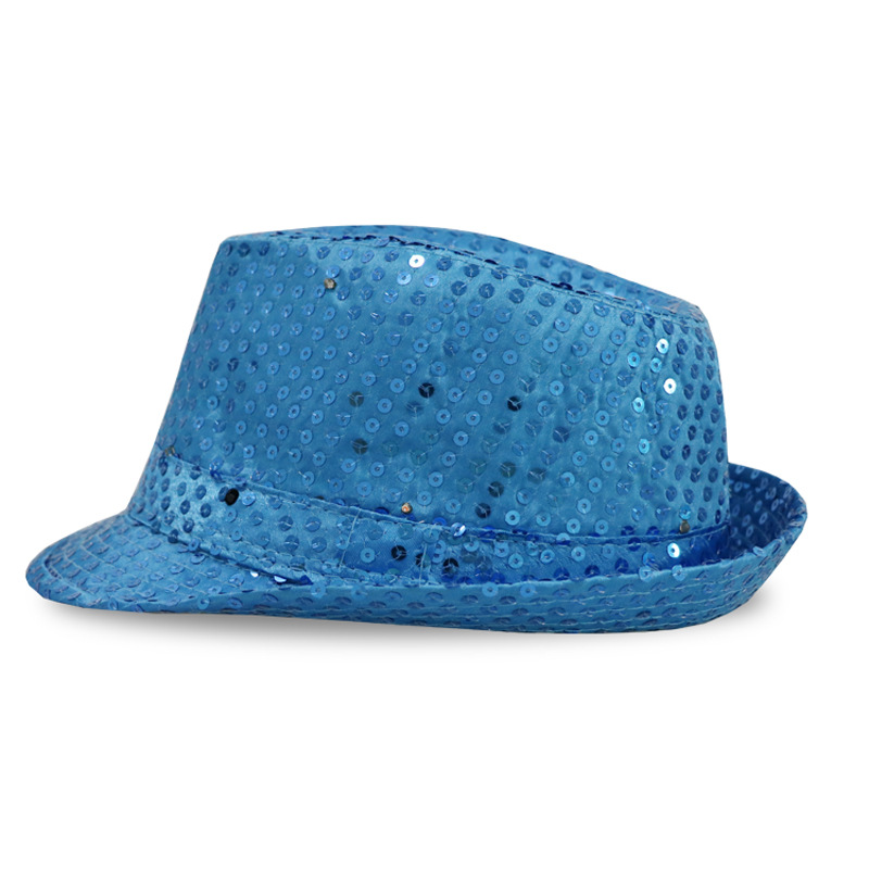 Chapeaux de fête LED Jazz Chapeaux Adulte Clignotant Light Up Fedora Caps Sequin Cap Déguisements Danse Caps Unisexe Hip-Hop Lampe Luminous Cap Q68