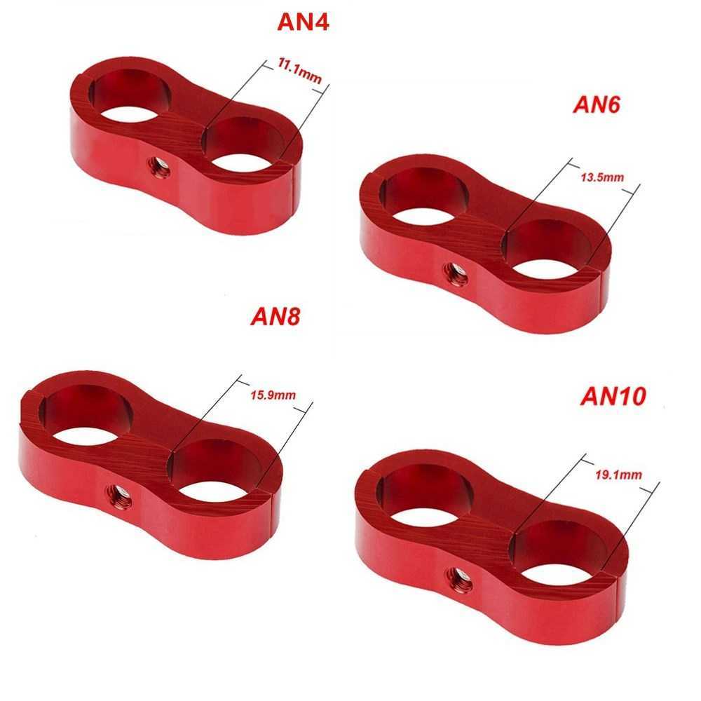 New Universal aluminum AN4 AN6 AN8 AN10 Billet Oil Fuel Water Hose Tube Seprator Divider Clamp line separator Kit