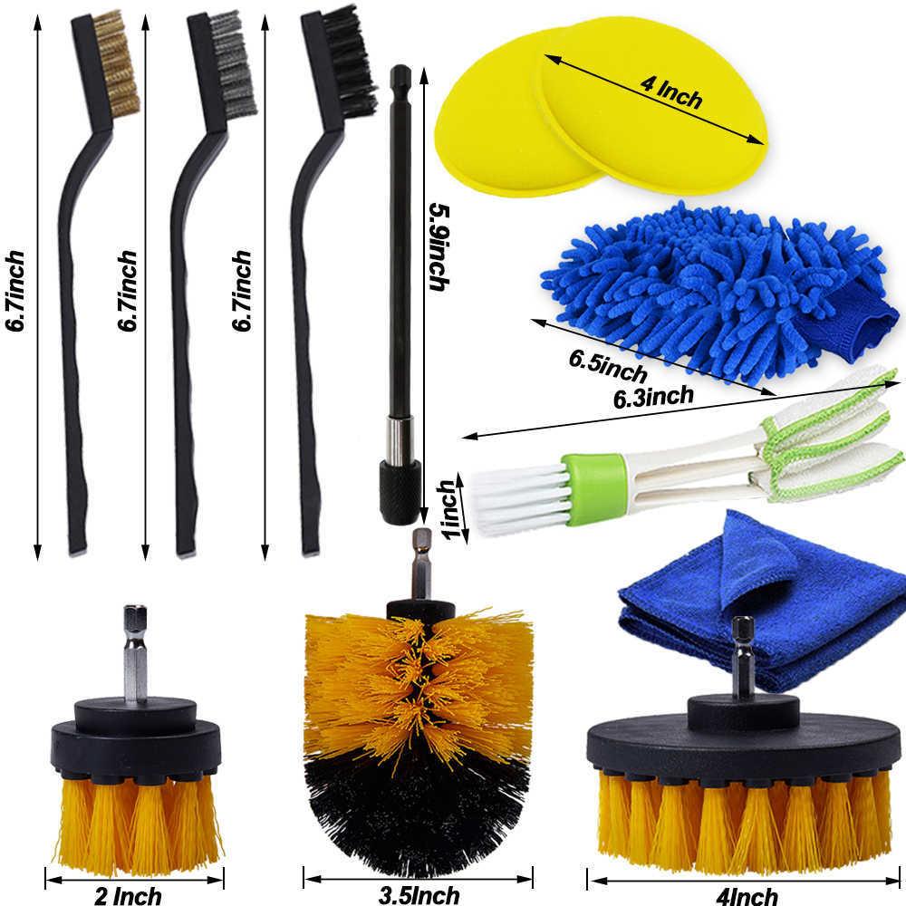 Car Accessories Detailing Brush Power Scrubber Drill Brushes For Car Tire Wheel Rim Clean Auto Air Vents Cleaning Dust Remove