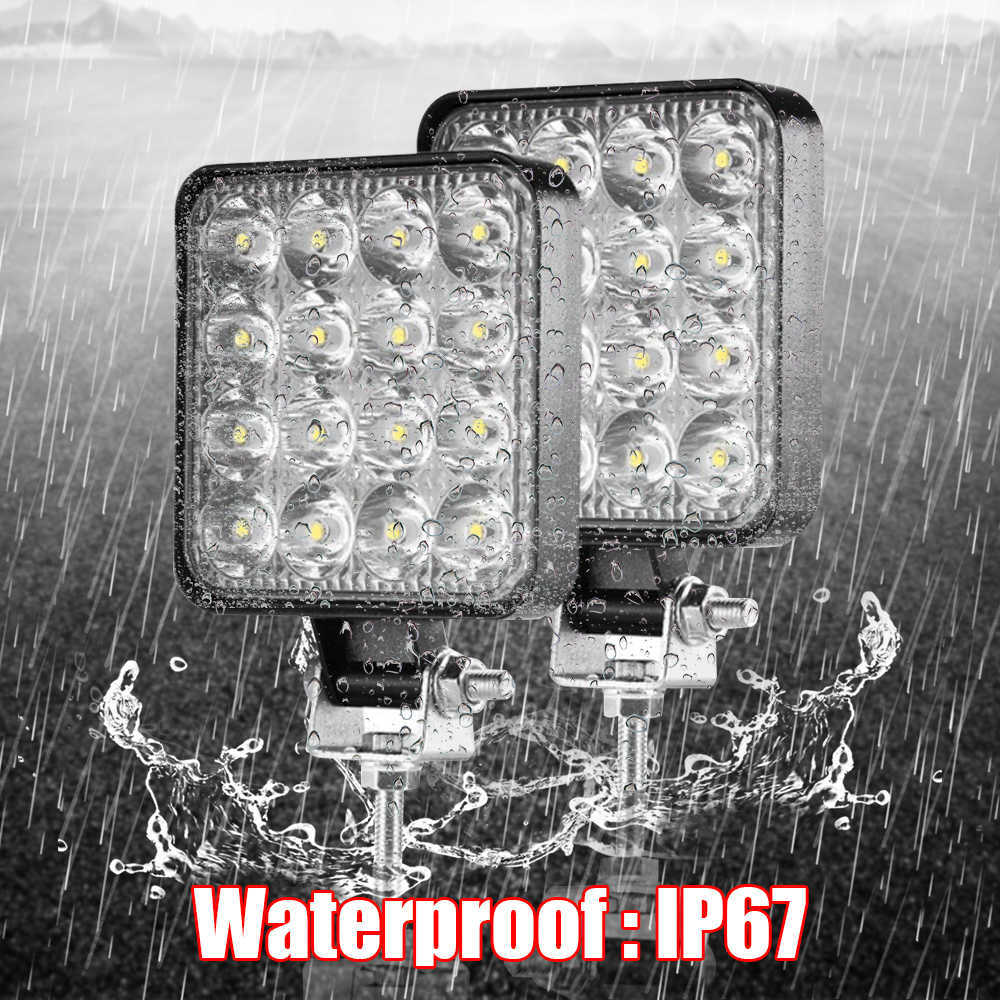 Ny 2/4/6 st mini LED Work Light Bar Square Spotlight 4inch 48W Work Light -strålkastare för lastbil off road nattkörning för SUV