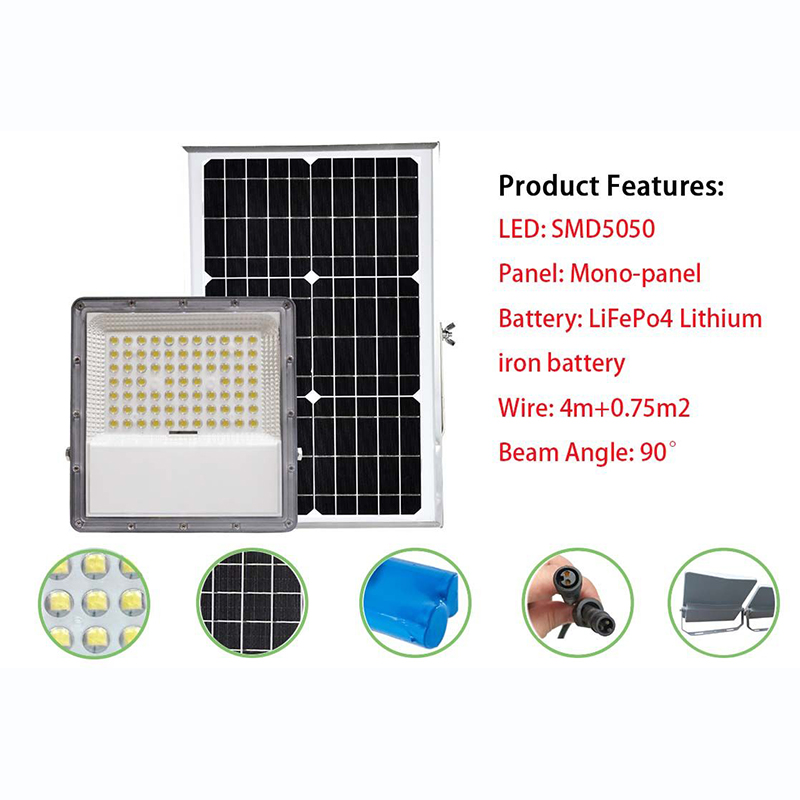 100W 200W 300W 400W FLOOD LITGLES Solar Lights Aluminium Lens LEDS High Bright IP65 Outdoor LED Security Wall Light Auto Of Off Remote Control