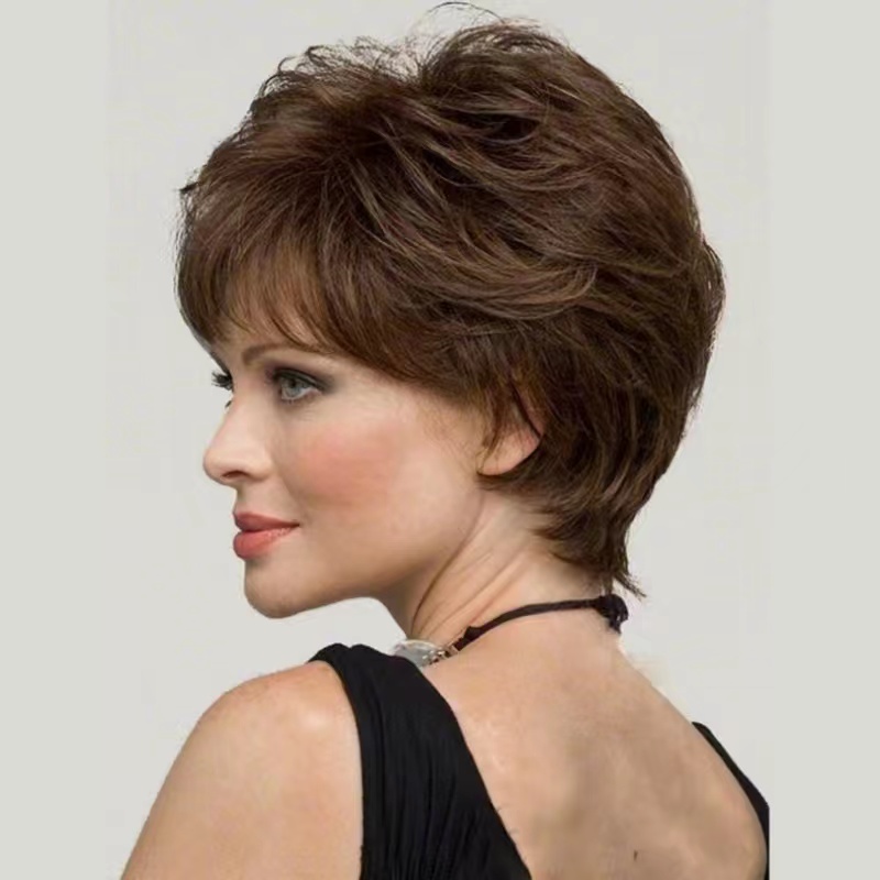 Short Curly Lace Wig for Elderly Women - Lightweight, Breathable & Natural-Looking Hairpiece