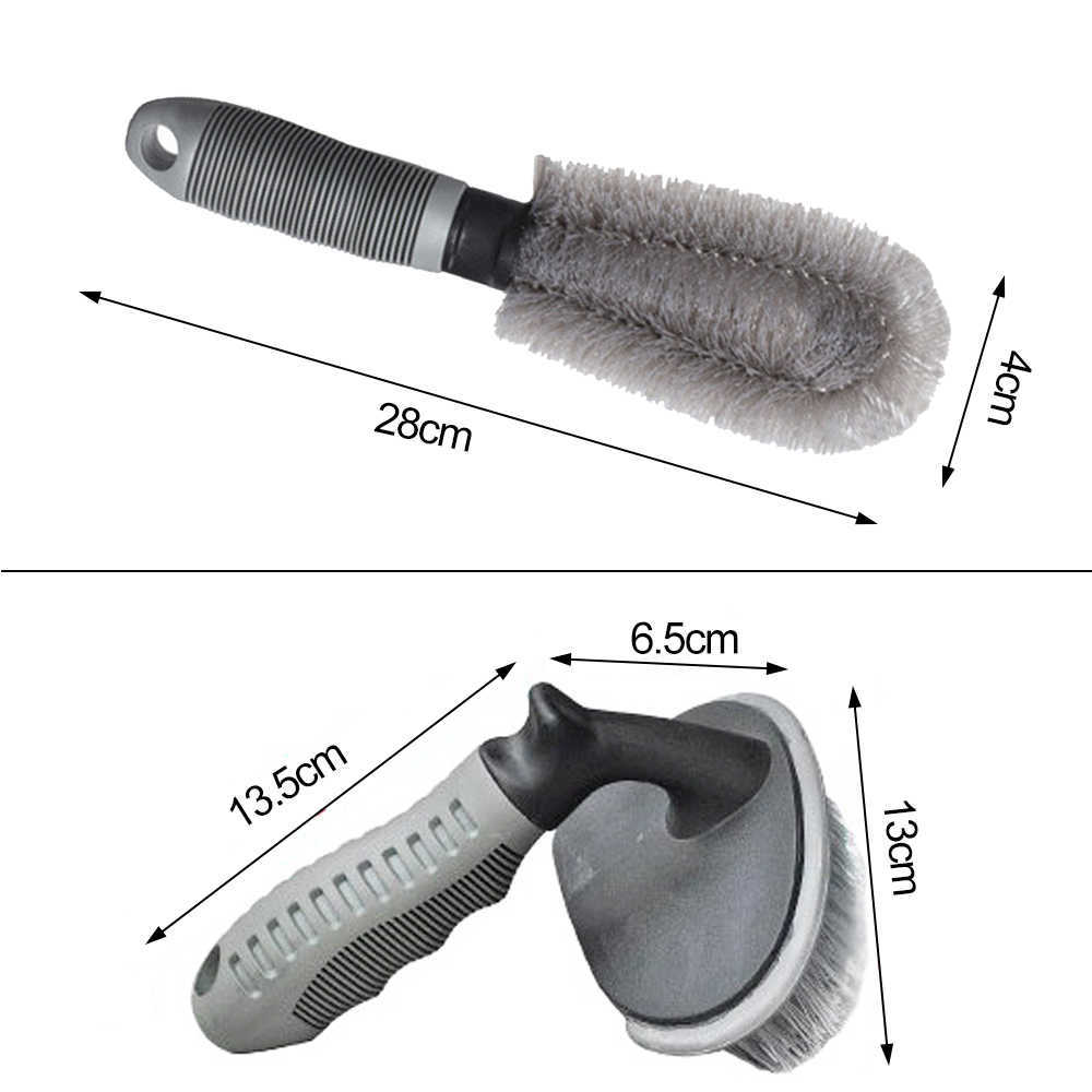 Nouvelle brosse de nettoyage de jante de roue de pneu de voiture ensemble de brosse de détail pour le nettoyage de pneu de véhicule brosses métalliques enduites de plastique outils de lavage de voiture