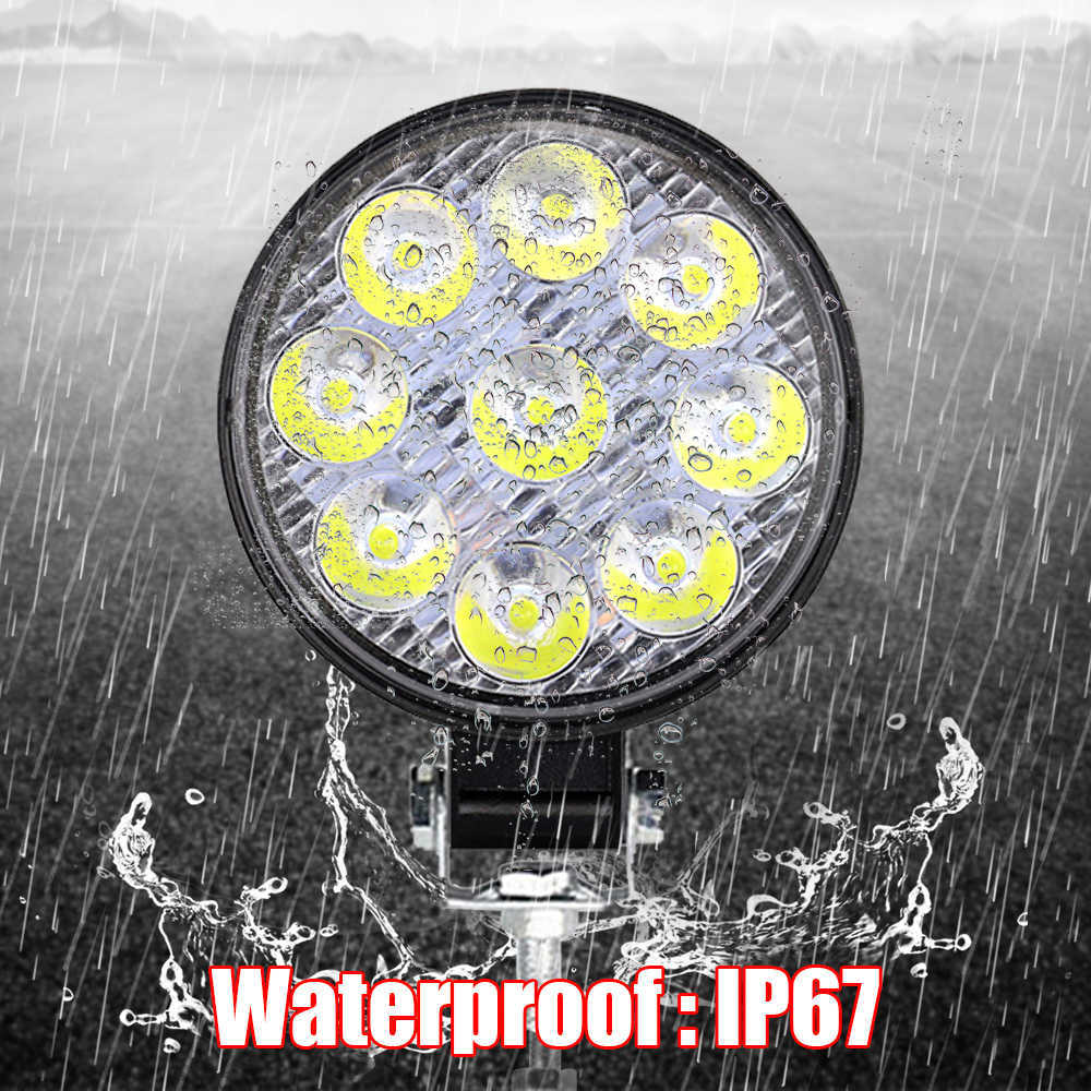 New 4 Inch Offroad LED Light Round LED Work Light Waterproof Spot light 27W Car Light Bright Beam Flood For Truck Tractor Off-Road