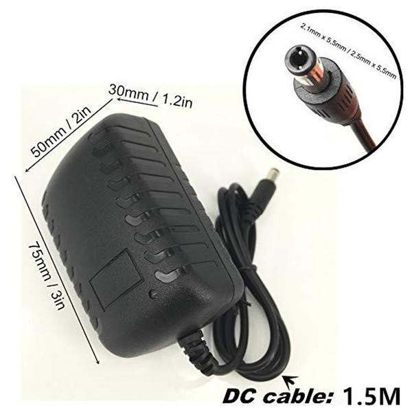 AC 100V-240V till DC 12V 1A 5,5 mm x 2,5 mm Plug-omvandlare Väggladdare Strömförsörjning Adapter EU US UK Pluggar för barns elektriska fordon