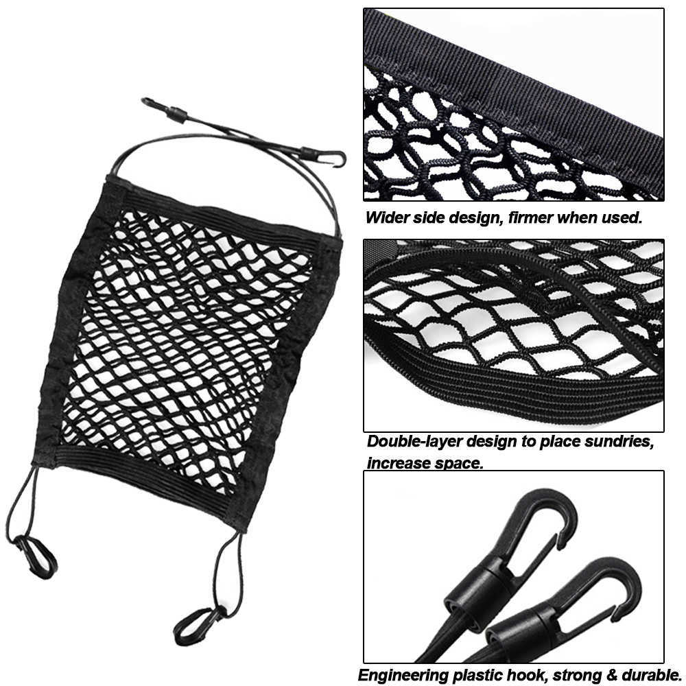 Ny bil Net Pocket Handväska Holder Car Seat Storage Organizer Bag Auto Seat Gap Storage Mesh Pocket Car Interior Stowing Tidying