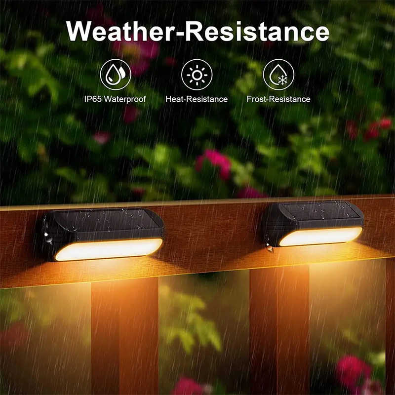 RGB Solar Wall Light Outdoor Waterproof Warm White Colorful Stairs Steps Yard Deck Decoration Solar Fence Light