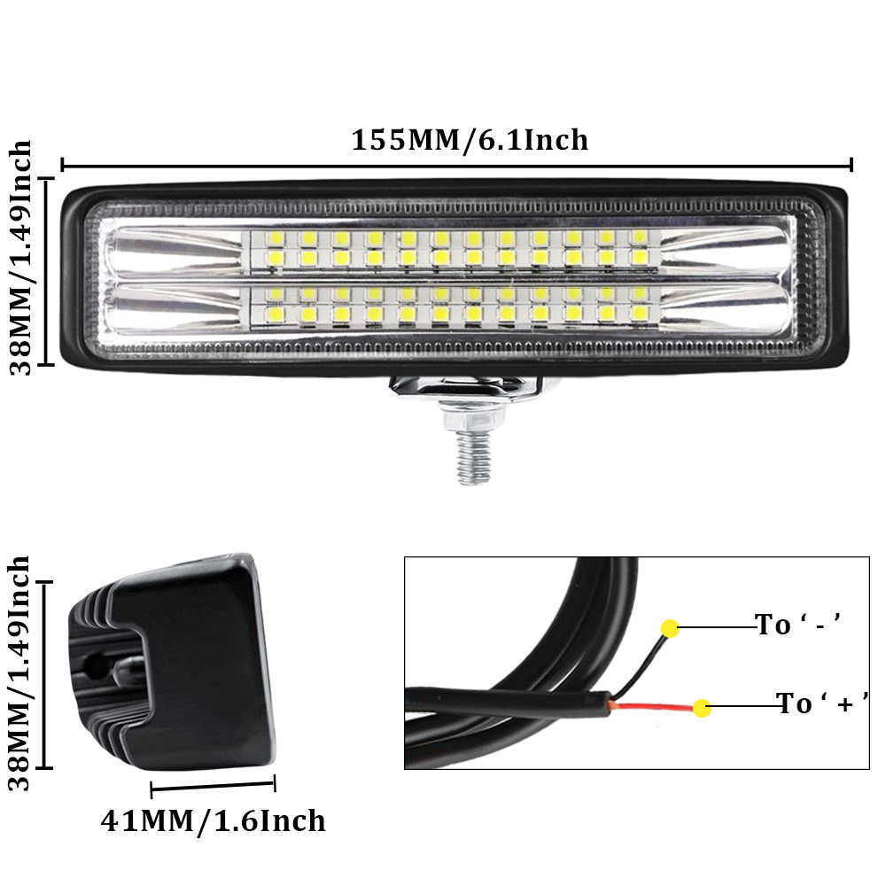 Yeni Araba İş Işığı 24 LED Sis Farları Yol Spot Işığı 72W Kamyonlar için Gece Işık Çubuğu Atv LED Spot Işık Otomatik İş Far