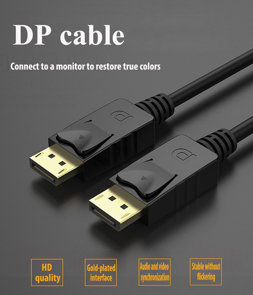 Câble compatible DisplayPort vers HDMI 1.8M/ 3M 1080P 4K x 2k, Port d'affichage DP vers câble compatible HDMI pour connecter un ordinateur portable aux projecteurs