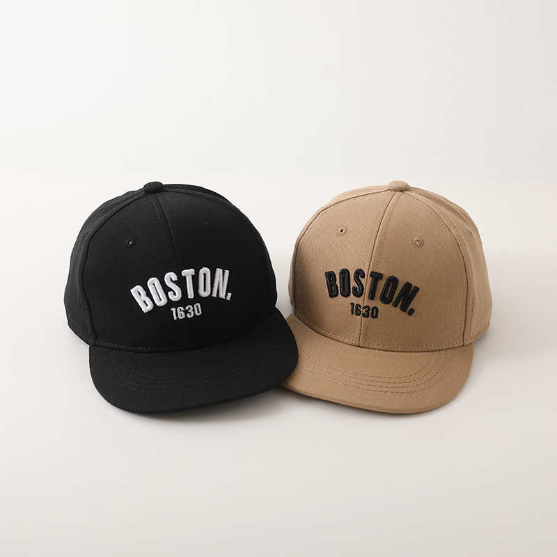 Ball Caps Doitbest 2023 Summer Boy Girl Cap Baseball Boston Letters Child Sun Hats Flat Brim Kids Child Peaked Caps Snapback Gorras Bones AA220517