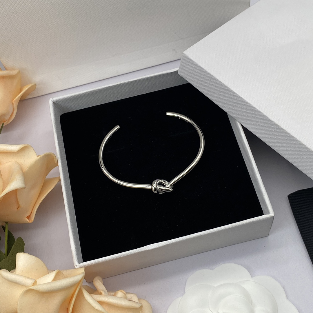 Women Fashion Open Bangle Knot High Quality Rose Gold Silver Cuff Bracelets Cel Brand High Quality Women Jewelry Anniversary Gift