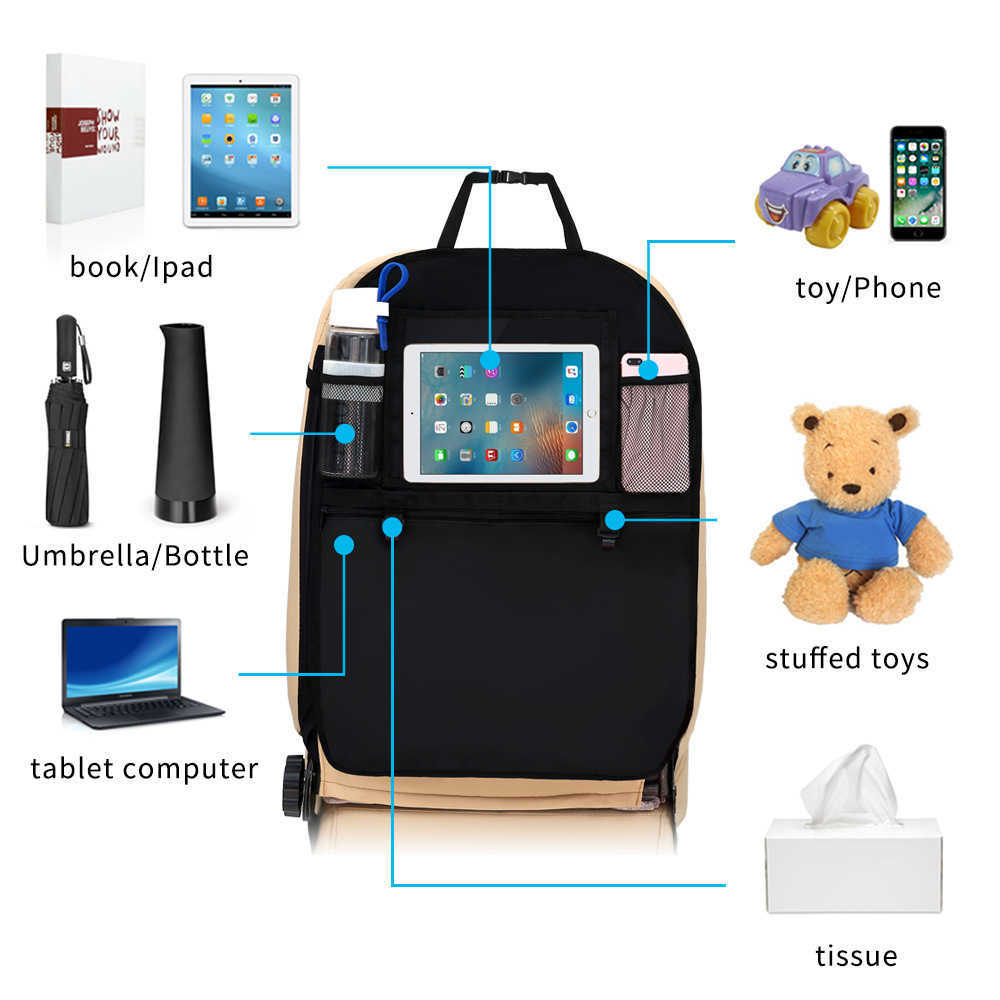 Nuova borsa portaoggetti auto multi-tasca copri sedile posteriore protezione touch screen porta tablet organizer portaoggetti tappetino anti-calcio viaggi bambini