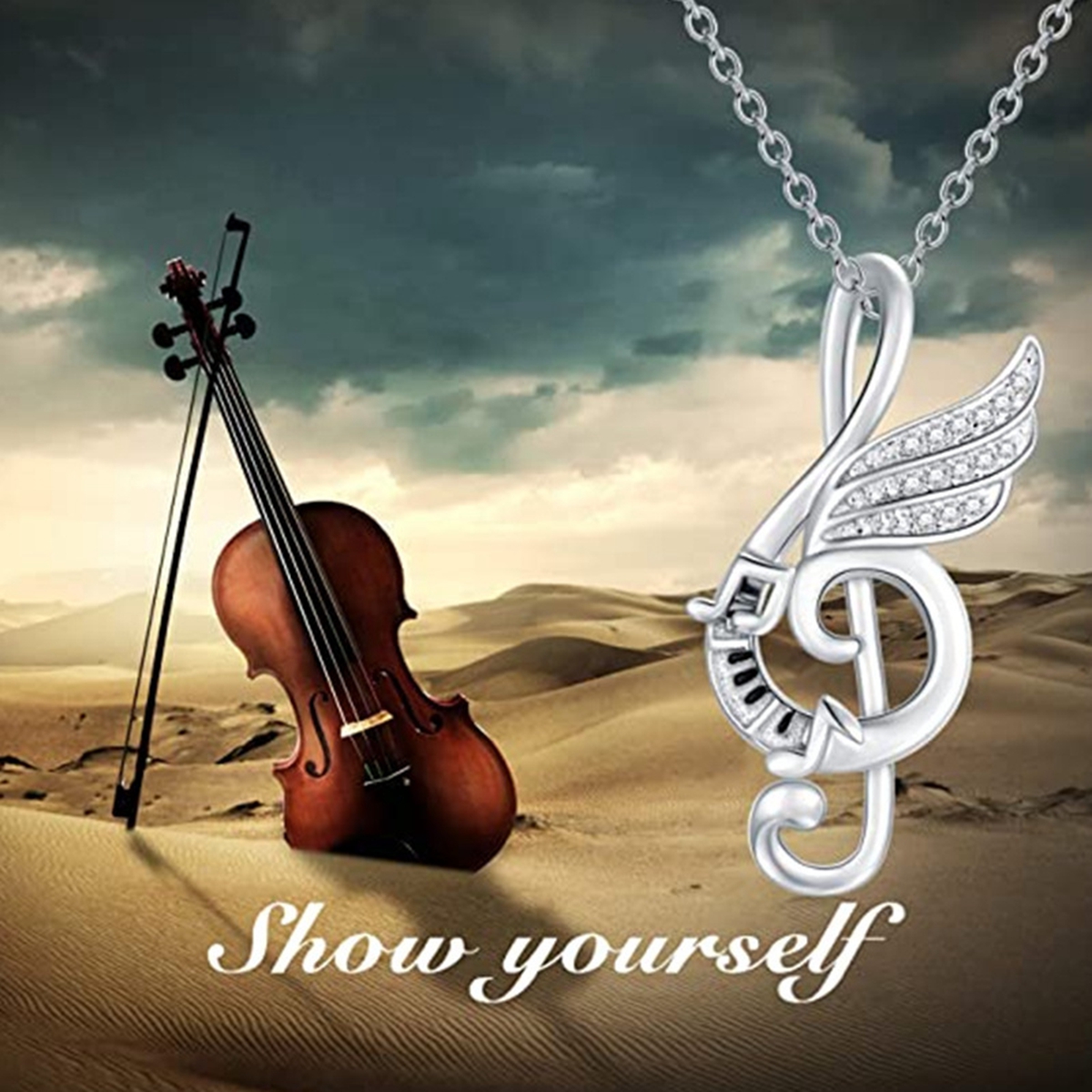 Personality Musical Note Pendant Necklace Jewelry Girl Lady Engagement Party Accessories