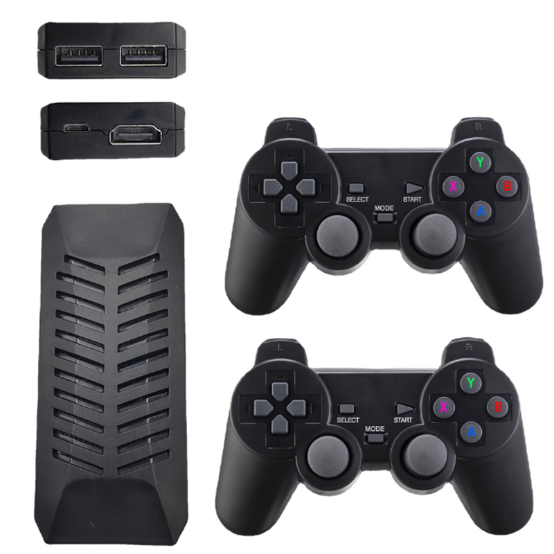 Console de jeu M16 Boîte de jeu TV sans fil avec double poignée de contrôleur 3D 4K Haute définition 64G / 128G Media Player Game Stick avec boîte de vente au détail