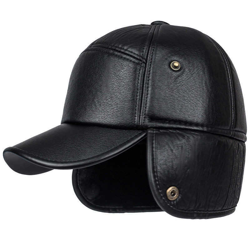 Boule nouvelle mode cuir trappeur chapeau casquette extérieur chasse oreille rabat hiver hommes femmes casquettes décontracté visière réglable AA220517