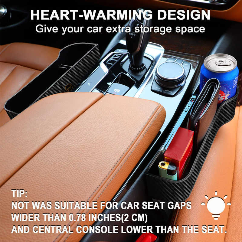 New Car Seat Gap Filler Organizer Between Front seat car Organizer and Storage Box Auto Premium Plastic Console with Cup Holders