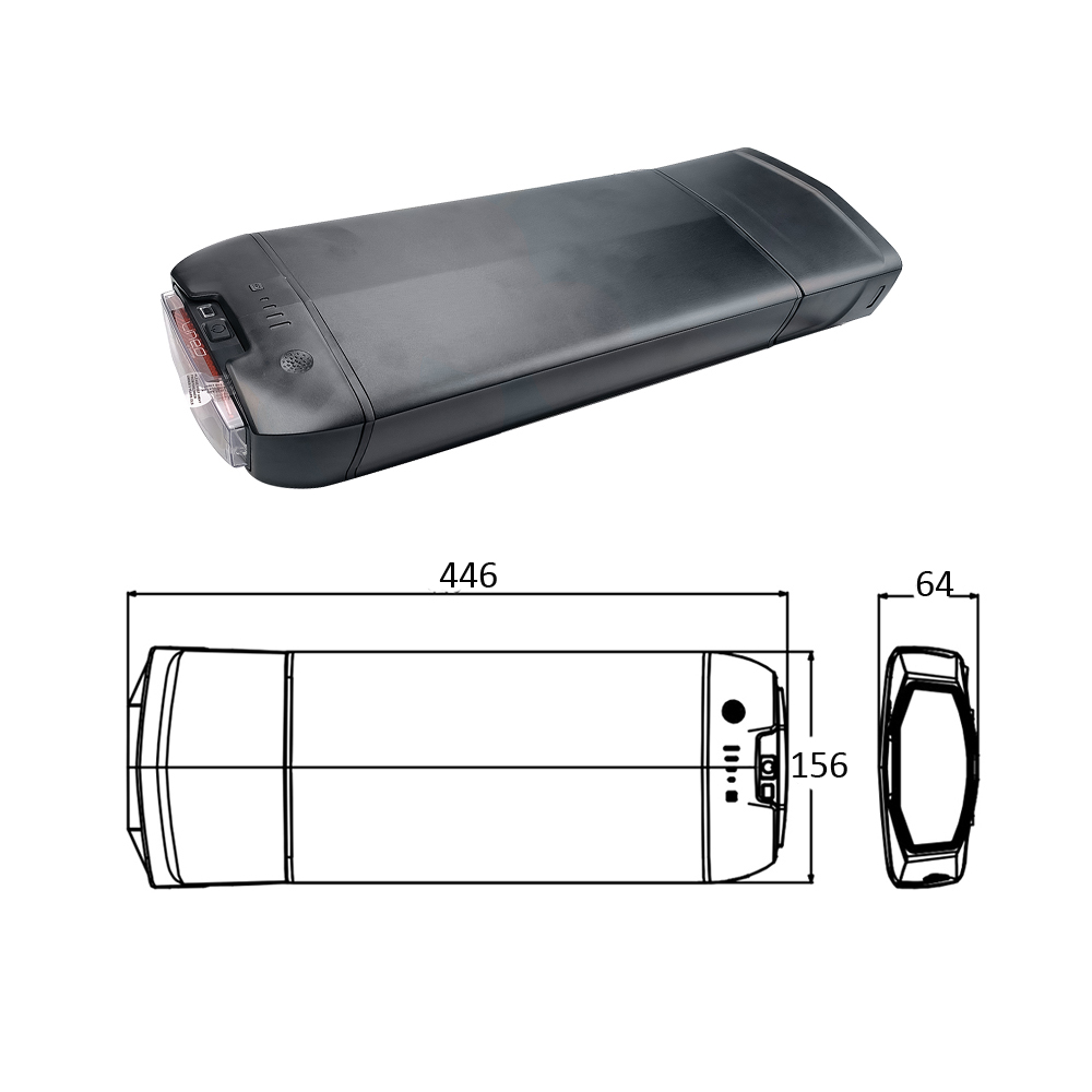 Substitua a bateria do rack traseiro LOVELEC Ebike 48V 10Ah 36V 13Ah 15Ah 250W 350W 500W para a bicicleta elétrica Evelo com carregador